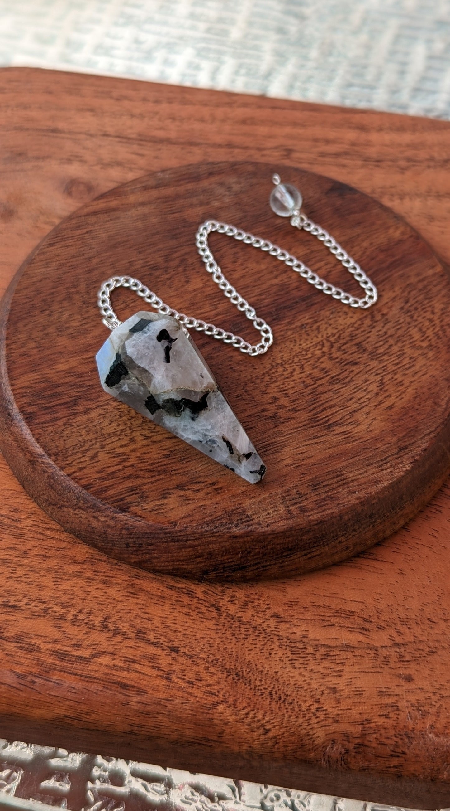 Rainbow Moonstone Pendulum