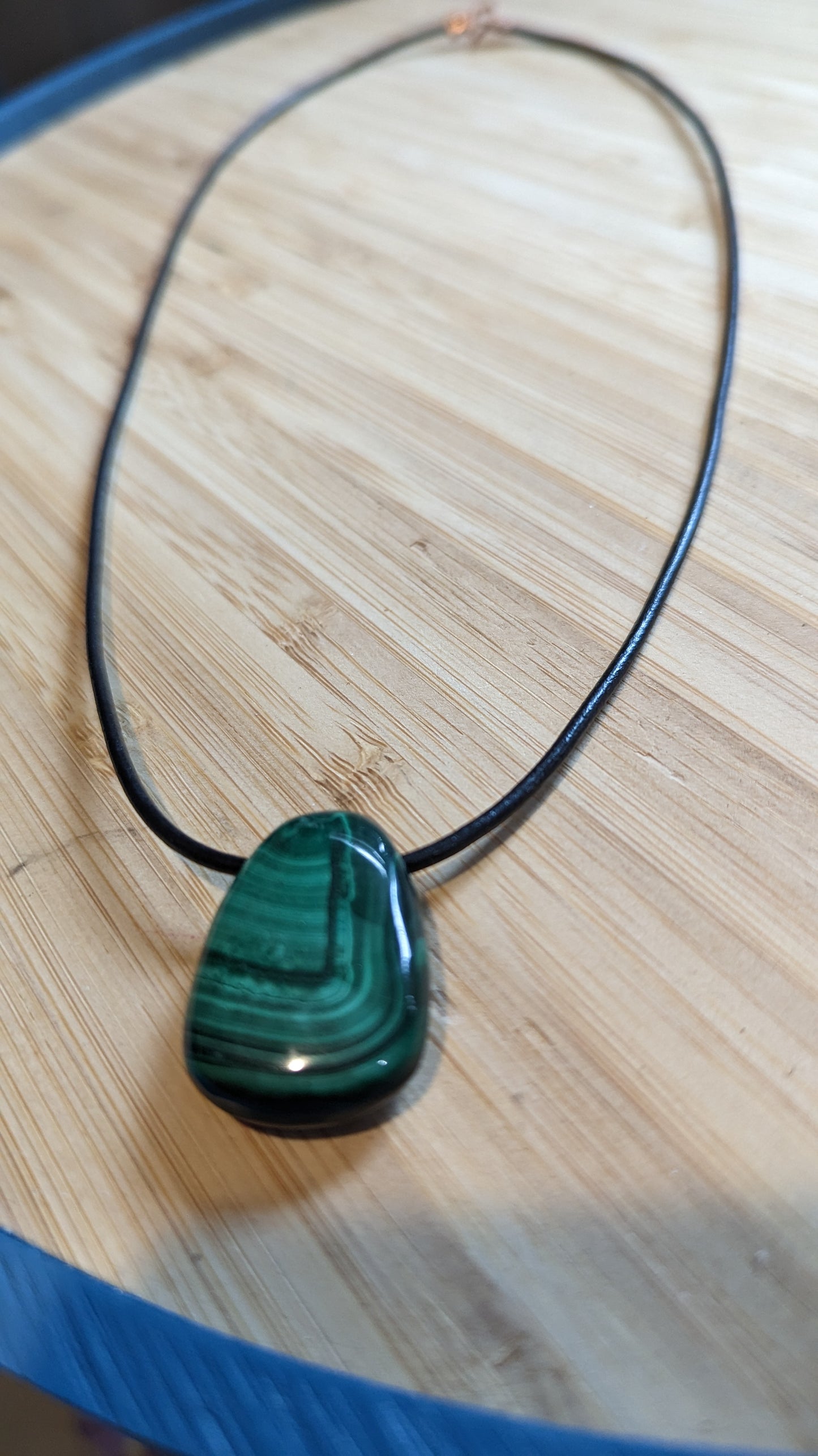 Malachite Leather Necklace
