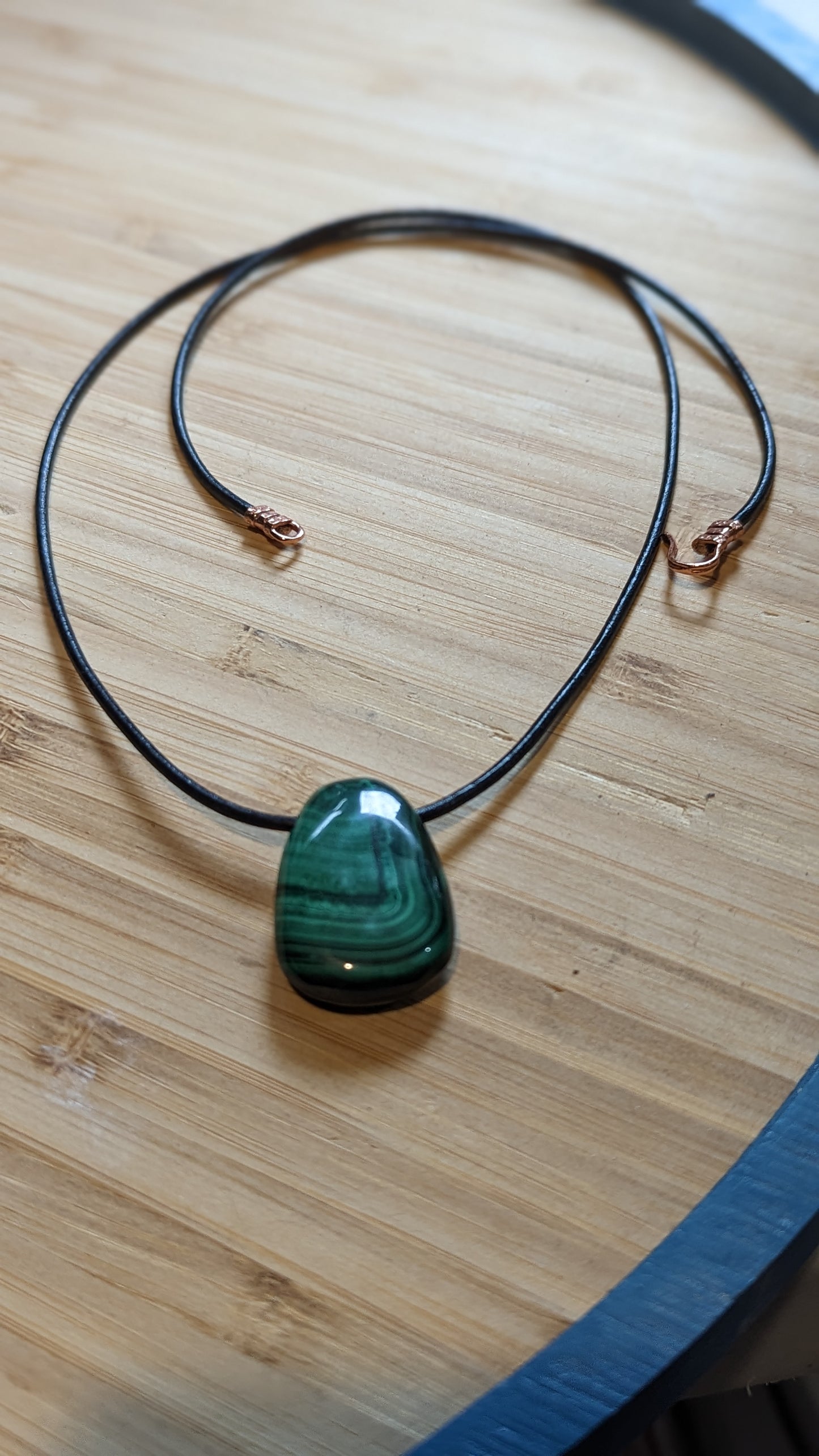 Malachite Leather Necklace