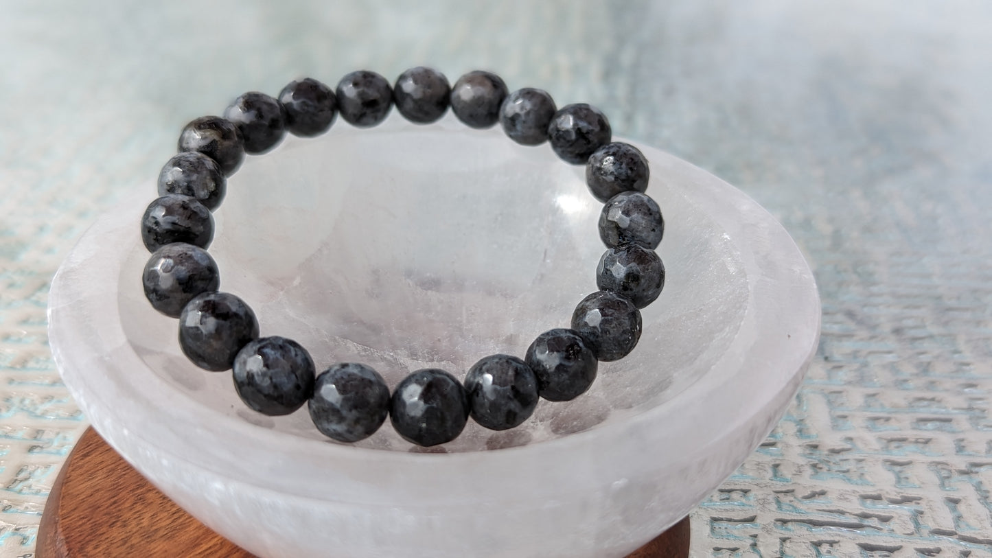 Faceted Larvakite Bracelet