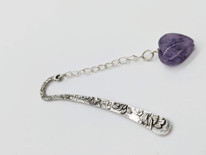 Purple Fluorite Heart Bookmark
