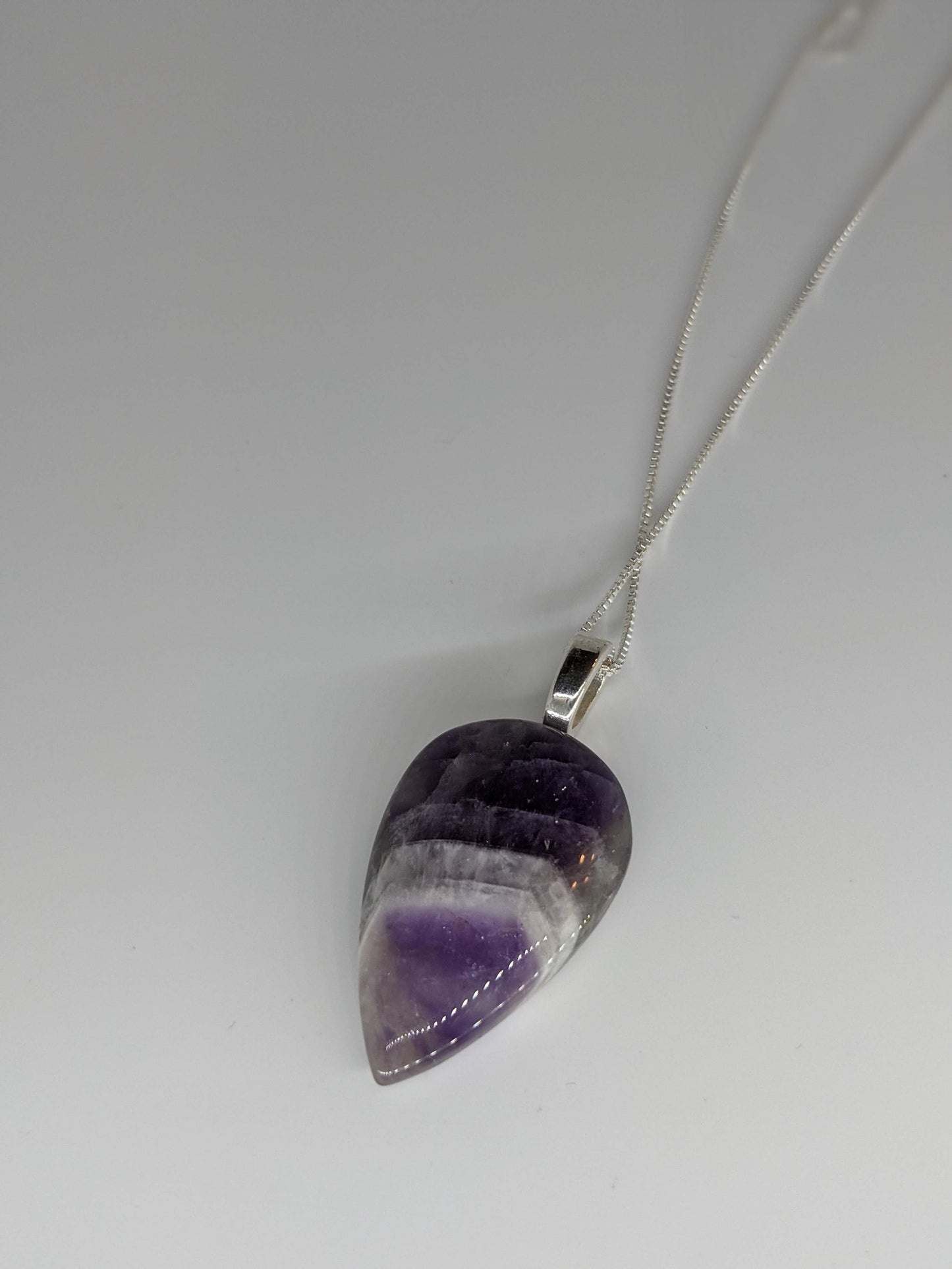 Chevron Amethyst Pendant Necklace