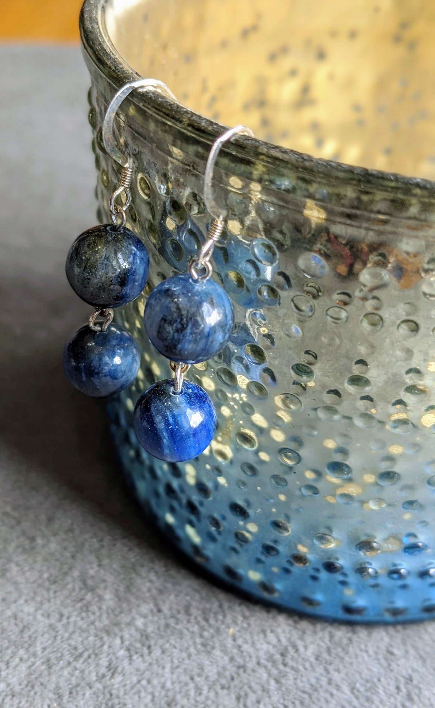 Kyanite Double Sphere Earrings