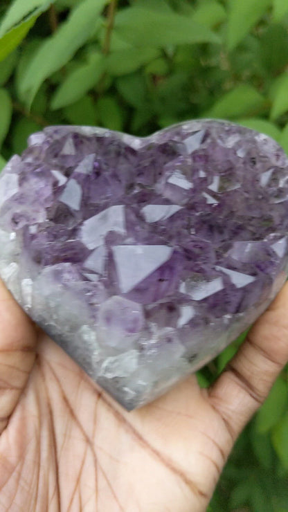 Amethyst Druzy Hearts