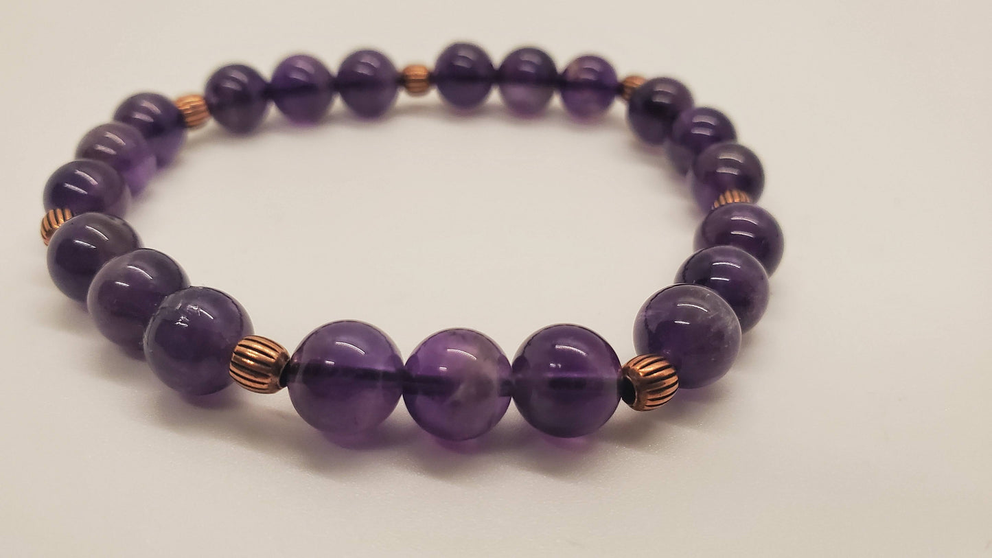 Amethyst and Copper Bracelet