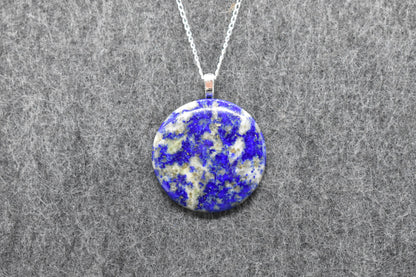 Lapis Lazuli Circle Pendant Nacklace
