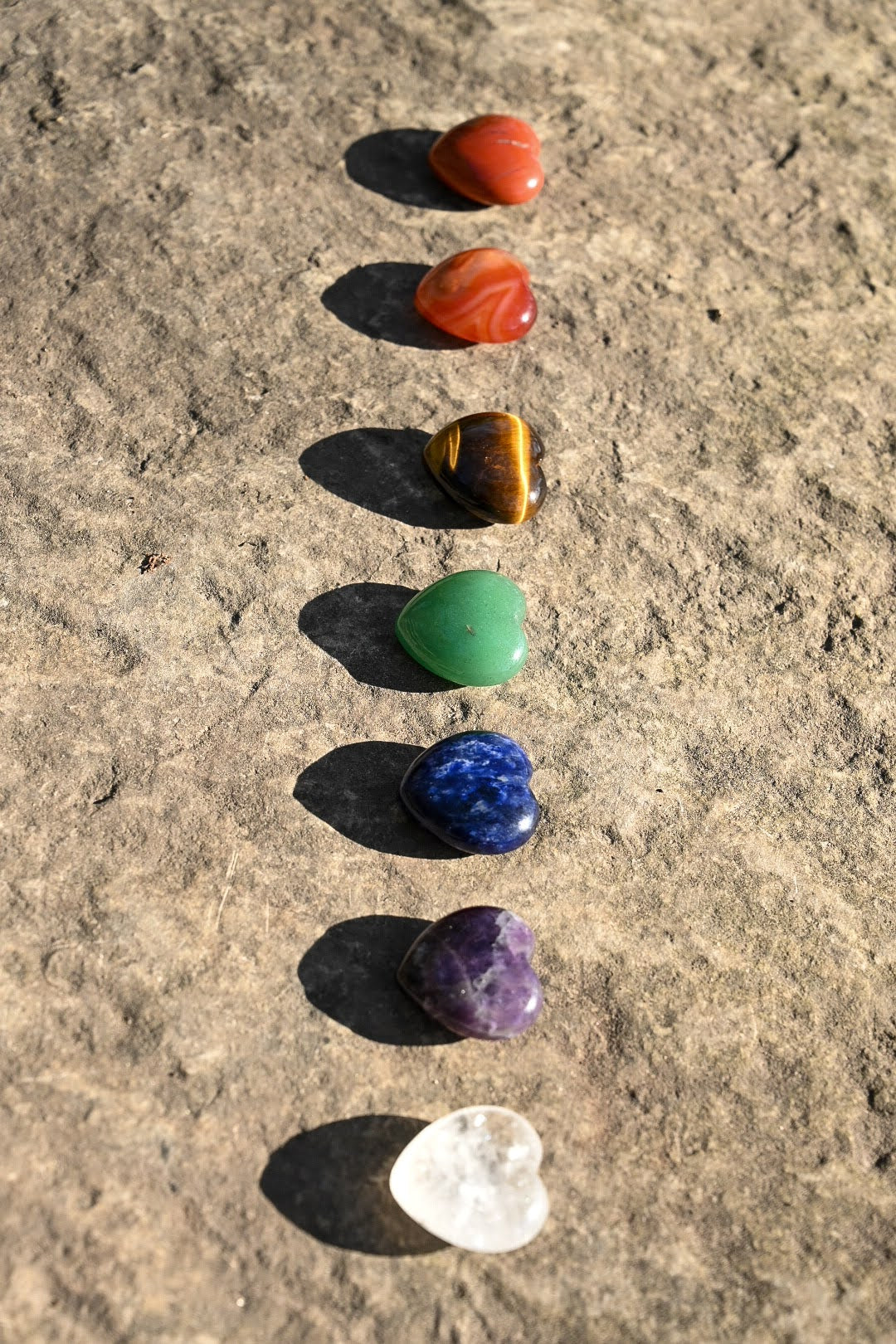 Chakra Crystal Heart Set