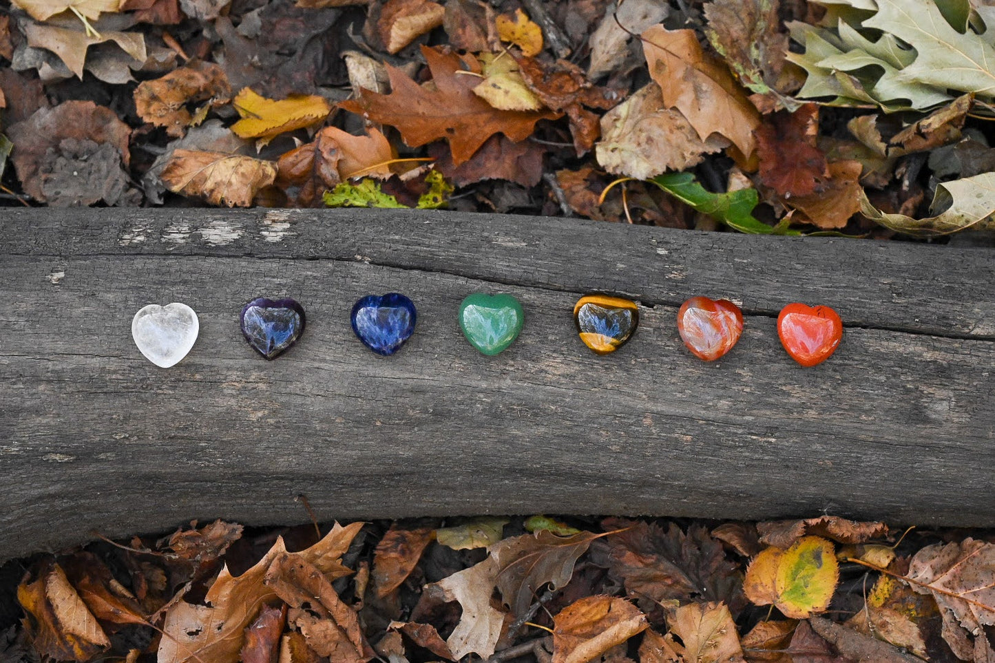 Chakra Crystal Heart Set