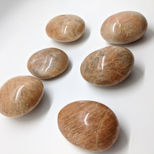 Peach Moonstone Palm Stones