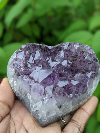 Amethyst Druzy Hearts