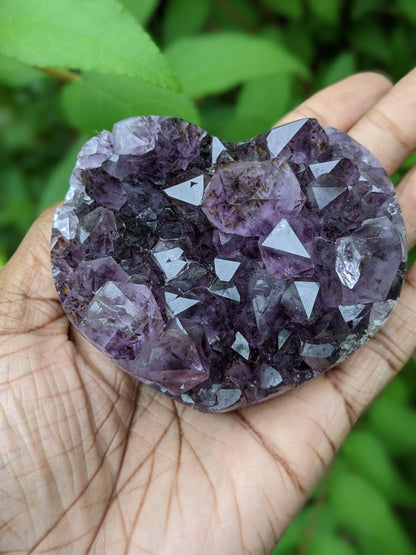 Amethyst Druzy Hearts