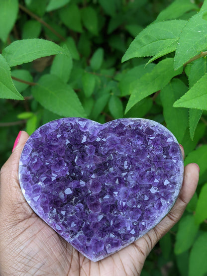 Amethyst Druzy Hearts