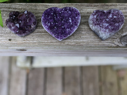 Amethyst Druzy Hearts