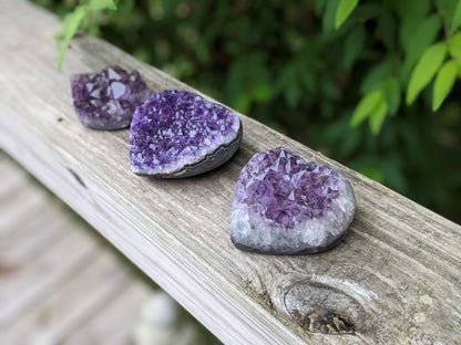 Amethyst Druzy Hearts