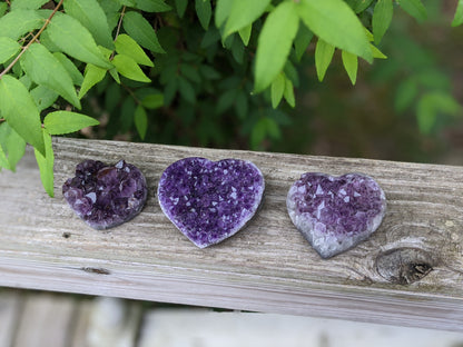 Amethyst Druzy Hearts