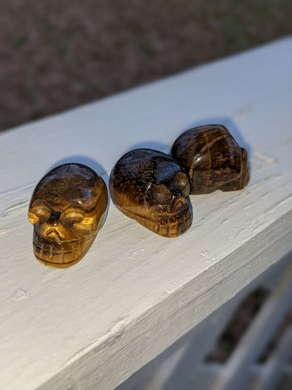 Mini Tiger's Eye Skull