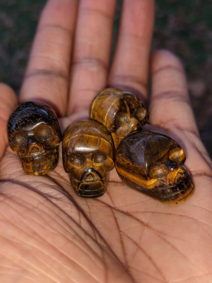 Mini Tiger's Eye Skull