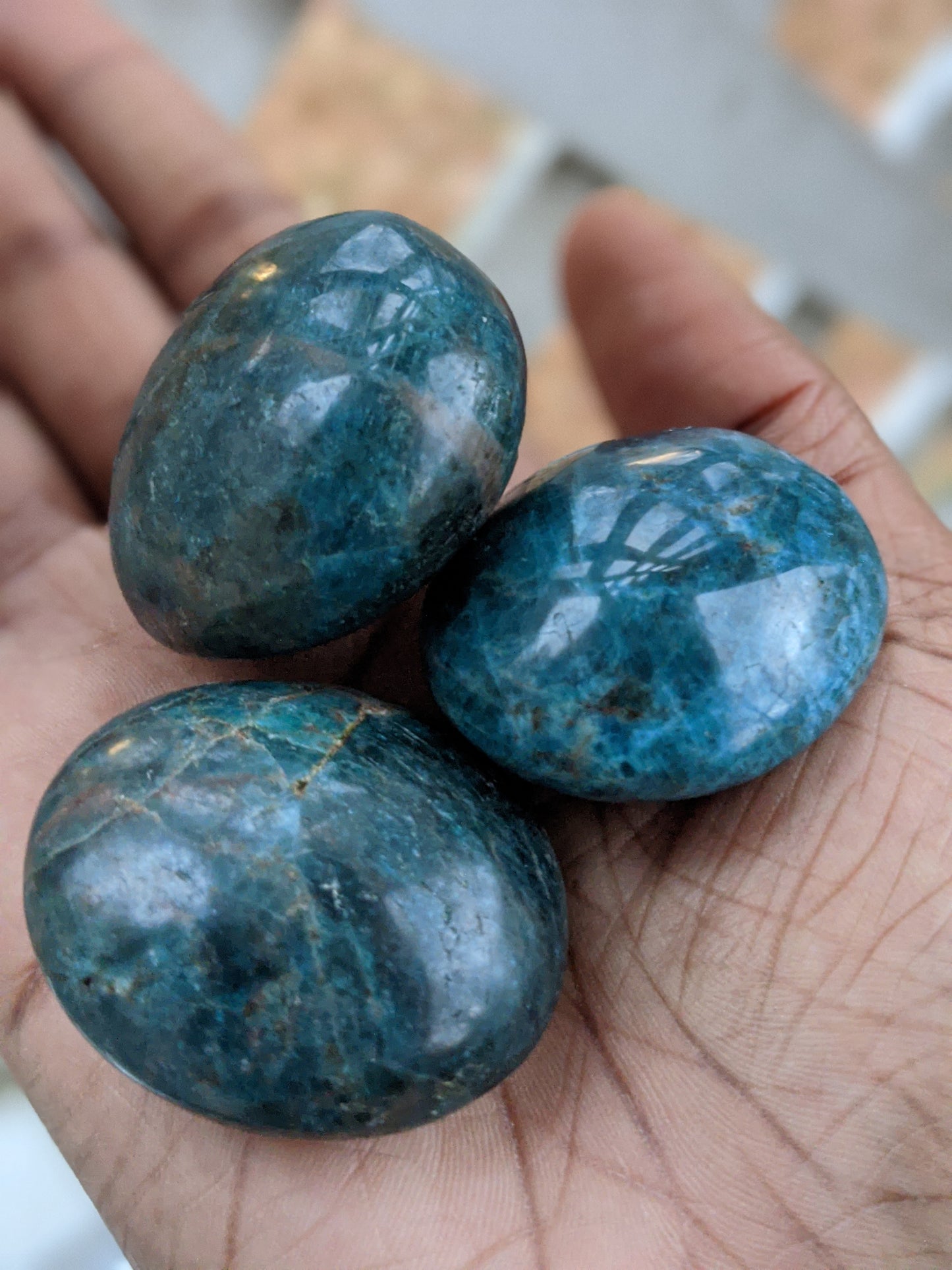 Blue Apatite Palm Stone