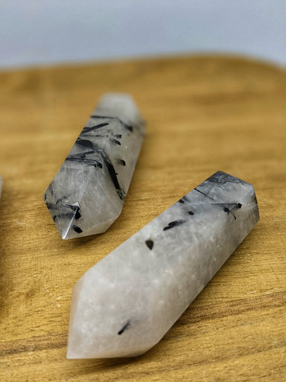 Tourmalinated Quartz Double Terminated Points
